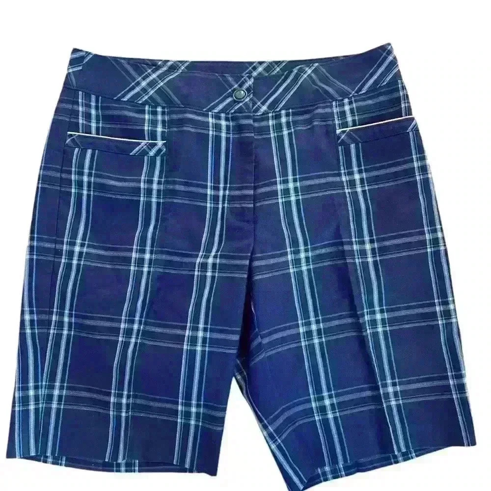 EP Pro Women’s Blue Plaid  Golf Shorts Size 6